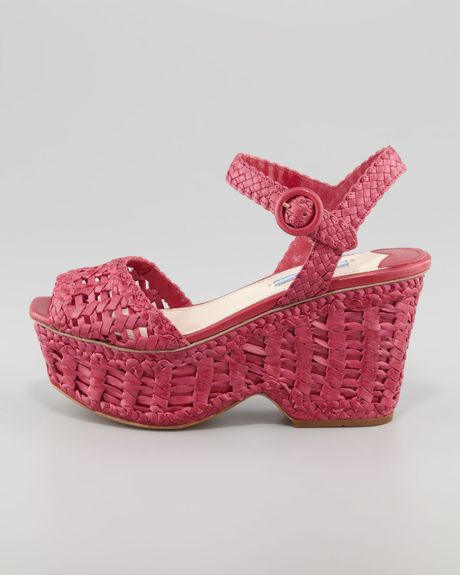 prada woven leather sandals