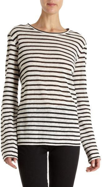 T By Alexander Wang Striped Tee - Lyst