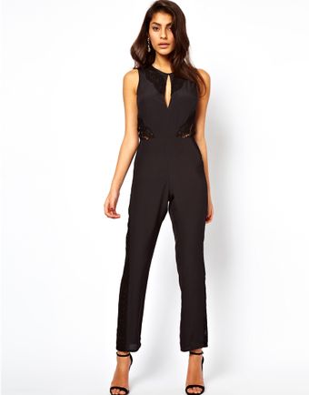 ASOS Collection Jumpsuit with Lace Inserts - Lyst