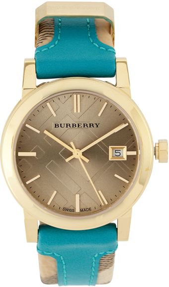 Burberry Checkengraved Watch - Lyst