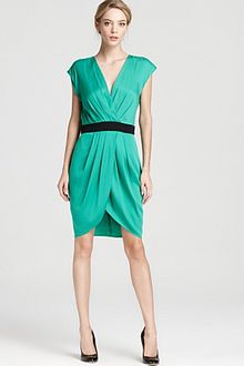 Catherine Malandrino Cap Sleeve V- Neck Dress  - Lyst