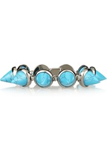 Eddie Borgo Gunmetal Plated Turquoise Cone Bracelet - Lyst