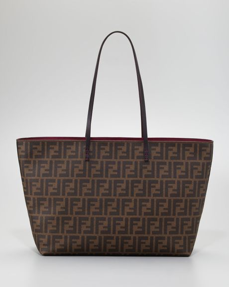 Fendi Tobacco Quilted Zucca Canvas Large Tote in Brown (tobacco) | Lyst