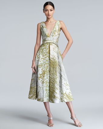 J. Mendel Textured Taffeta Dress Pearlwaterlily - Lyst