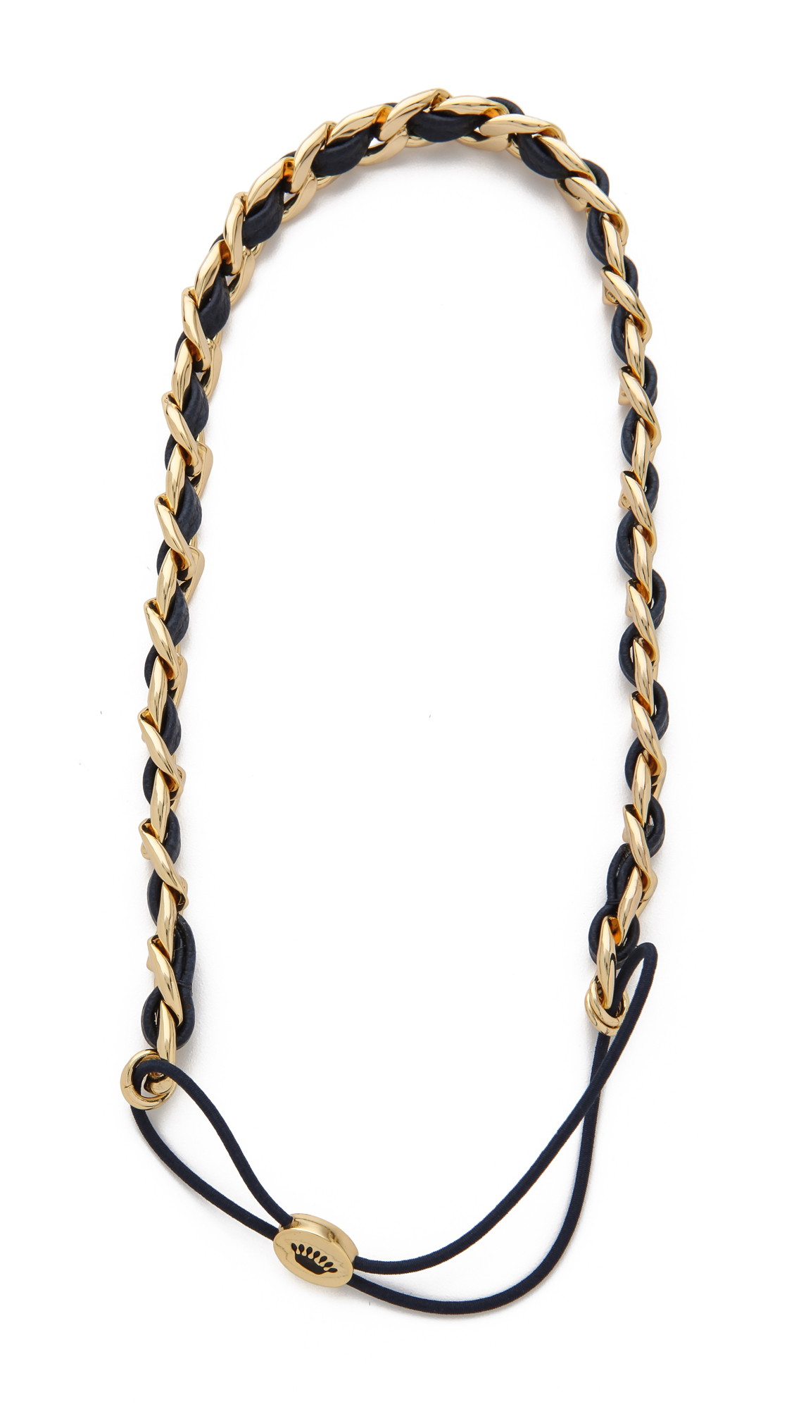 Juicy Couture Leather Chain Stretch Headband in Black Lyst