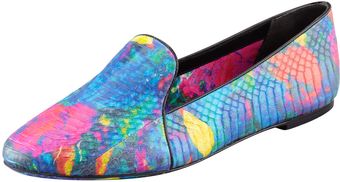 B Brian Atwood Painted Snake Embossed Smoking Slippers - Lyst