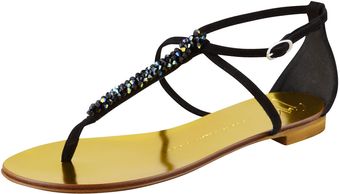 Giuseppe Zanotti Crystallized Tstrap Sandals - Lyst