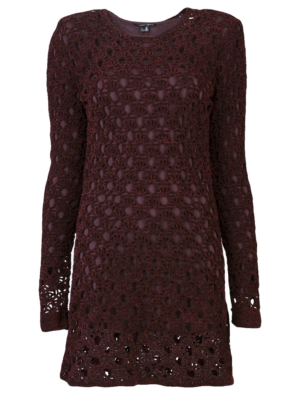 burgundy crochet dress