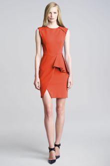 J. Mendel Technojersey Peplum Dress - Lyst