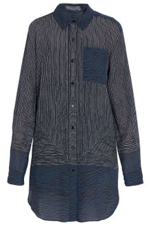 Proenza Schouler Silk Line Print Shirt Dress - Lyst