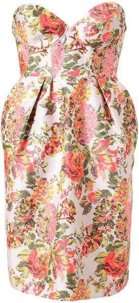 Stella McCartney Fletcher Floral Jacquard Bustier Dress - Lyst