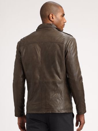 Boss Black Nelbin Leather Jacket - Lyst