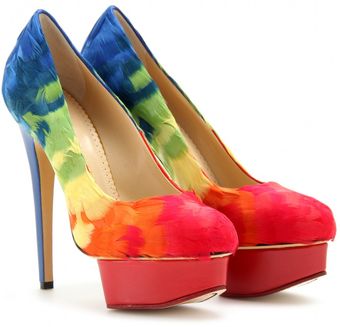 Charlotte Olympia Feather Platform Pumps - Lyst