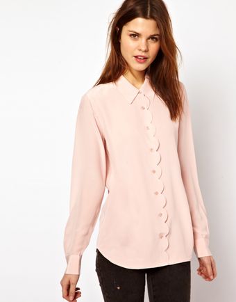 Equipment Scallop Edge Brett Shirt in Silk - Lyst