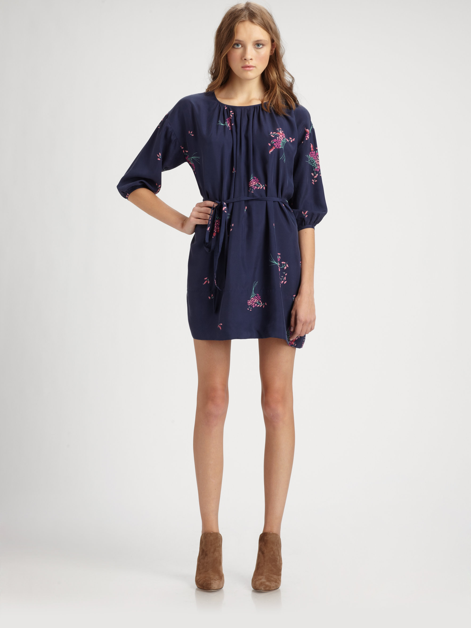 Girl. By Band Of Outsiders Silk Tunic Dress in Blue (navy) Lyst