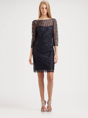Kay Unger Lace Dress - Lyst