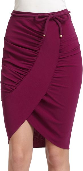 Roberto Cavalli Ruched Tulip Skirt - Lyst