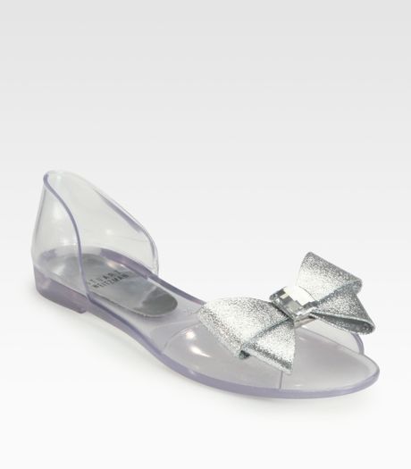 Stuart Weitzman Gemini Jeweled Bow Jelly Sandals in | Lyst