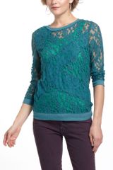 Anthropologie Patch-work Lace Pullover