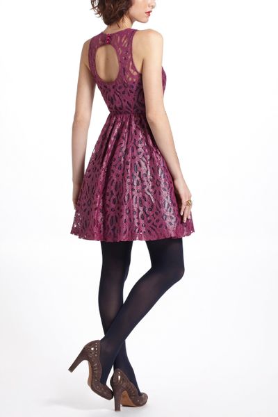 Anthropologie Mariposa Lace Dress in Purple (plum)