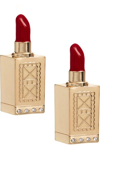 Asos Lipstick Earrings in Red | Lyst