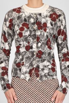 Bottega Veneta Cashmere Fine Silk Primerose Print Cardigan - Lyst
