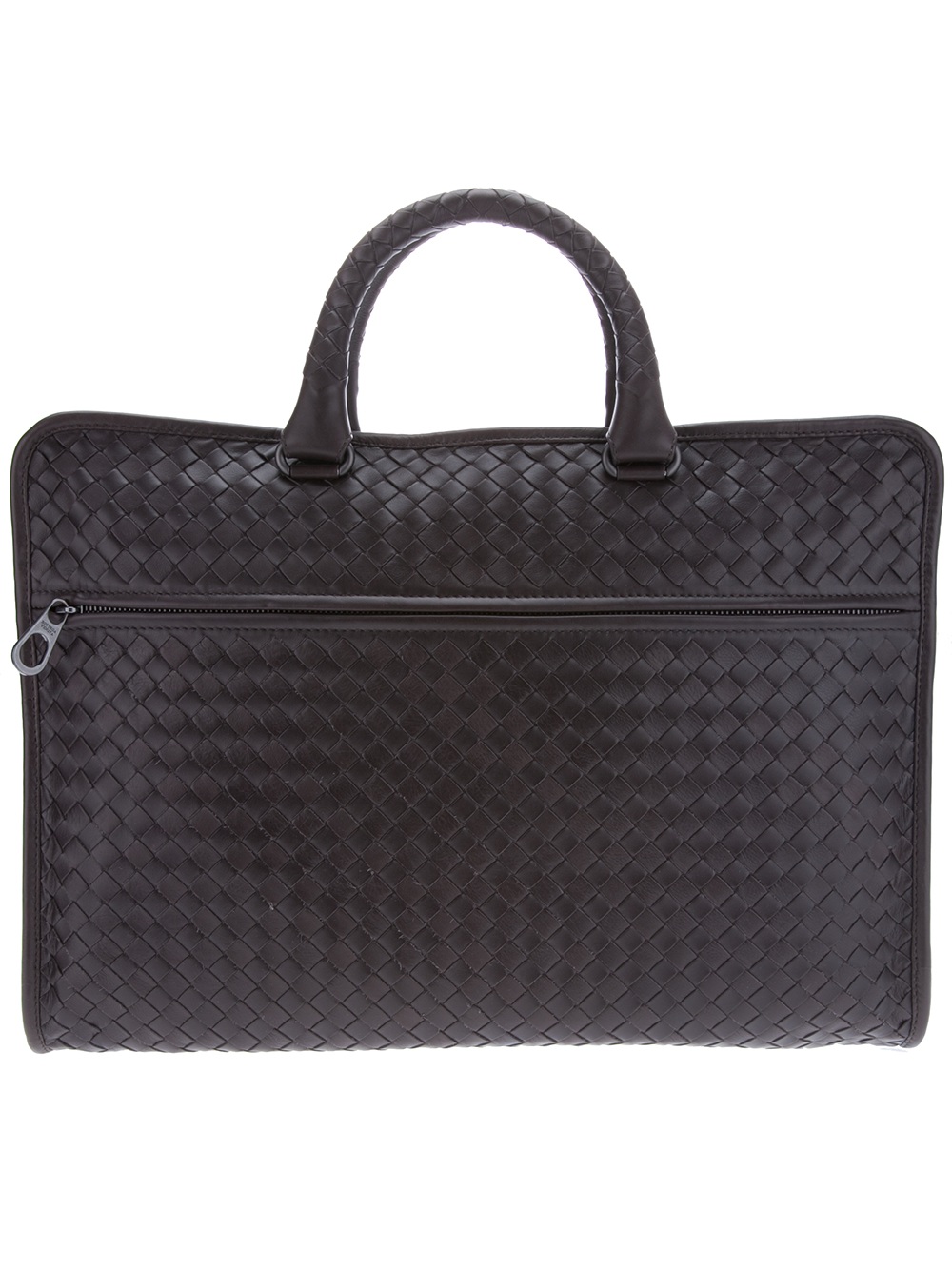 Bottega Woven Leather Laptop Bag in Brown for Men Lyst