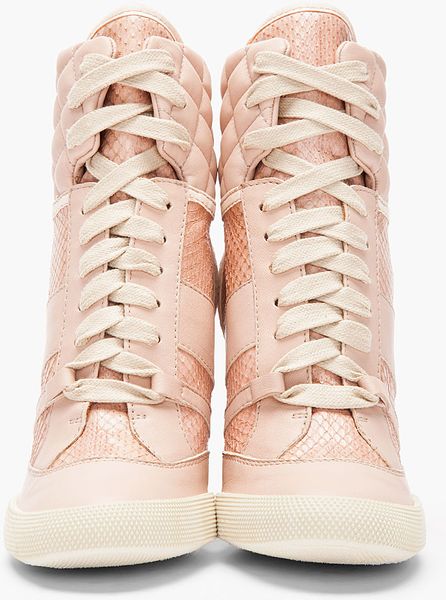 wedge snakeskin sneakers