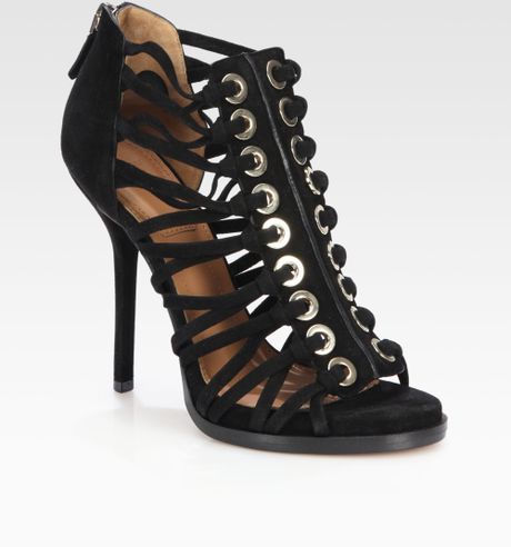 Givenchy Suede Gladiator Platform Sandals in Black | Lyst