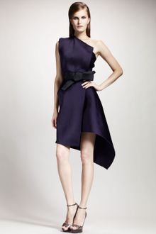 Lanvin One Shoulder Duchesse Techno Dress - Lyst