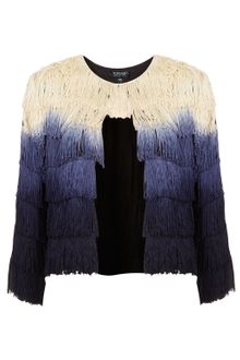 Topshop Ombre Fringe Jacket - Lyst