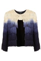 Topshop Ombre Fringe Jacket