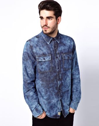 True Religion  Indigo Wash Shirt - Lyst