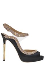 Valentino Rockstud Sandal in Leather and Pvc