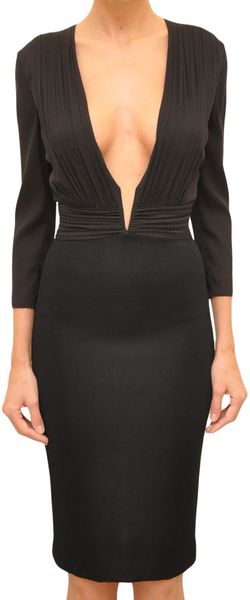 Versace Jersey Dress with Vneckline - Lyst