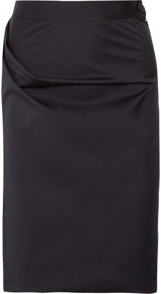 Vivienne Westwood Anglomania New Accident Folded Stretch-cotton Skirt - Lyst