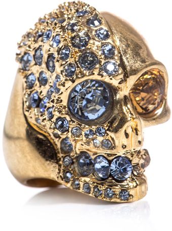 Alexander McQueen Two Faced Skull Ring - Lyst