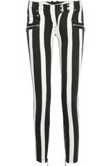 Balmain Striped Low-rise Skinny Jeans