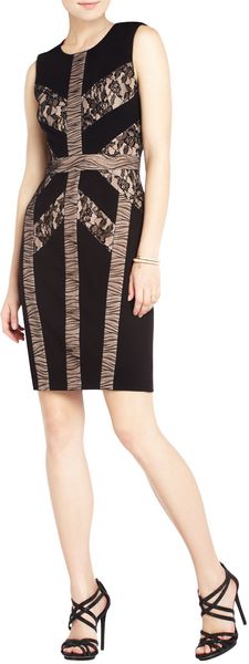 BCBGMAXAZRIA Raina Blocked Lace Sheath Dress - Lyst