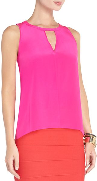 BCBGMAXAZRIA Cloe Silk Draped Back Halter Top - Lyst