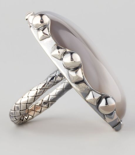 Bottega Veneta Natural Stone Ring in Silver (natural)