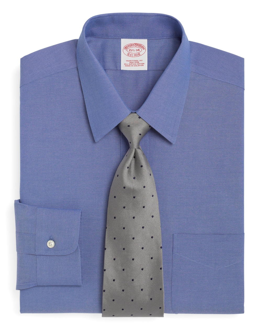 Brooks Brothers Non-Iron Traditional Fit Point Collar Dress Shirt in 