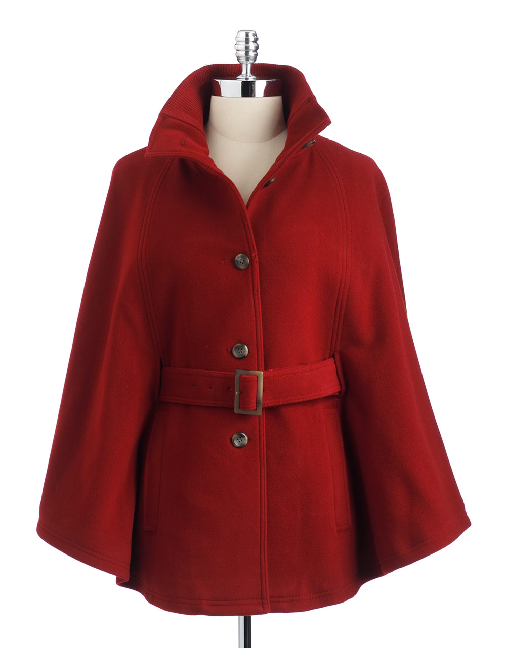 Cole Haan Belted Cape Coat in Red Lyst