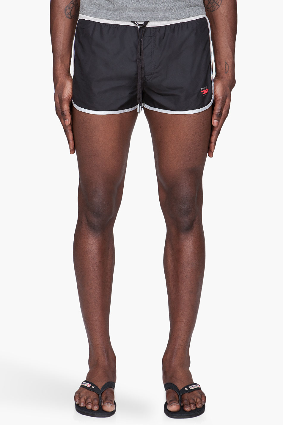 Diesel Black and Grey Bmbx Reef Swim Shorts in Black for Men Lyst
