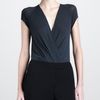 Donna Karan New York Capsleeve Surplice Bodysuit in Gray (styx) - Lyst