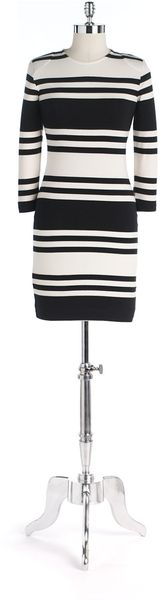 French Connection Striped Knit Dress - Lyst