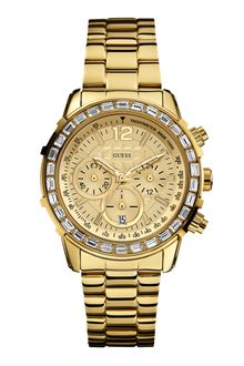 Guess Ladies Gold Glitz Chronograph Watch - Lyst