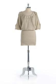 Jessica Simpson Metallic Cable-knit Sweater-dress - Lyst