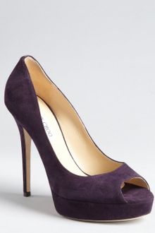 Jimmy Choo Suede Peep Toe Platform Pumps - Lyst