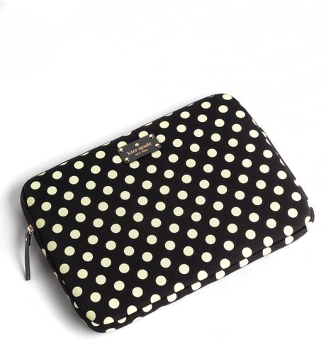 Kate Spade Polka Dot Laptop Sleeve in Black (black/white ...